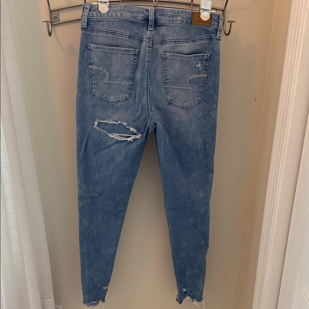 American Eagle 360 Next Level Stretch Distressed Blue Jeans - Picture 3 of 3
